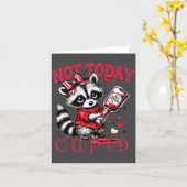 Not Today Cud Funny Raccoon Valentines Day Cute Ki Kaart (Gele Bloem)