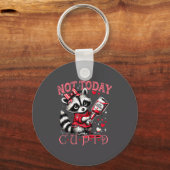 Not Today Cud Funny Raccoon Valentines Day Cute Ki Sleutelhanger (Voorkant)