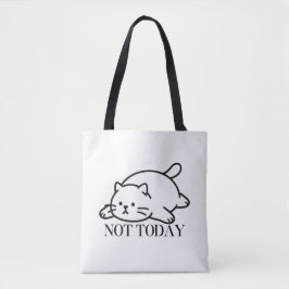 Not Today Cute Lazy Cat Mood Tote Bag