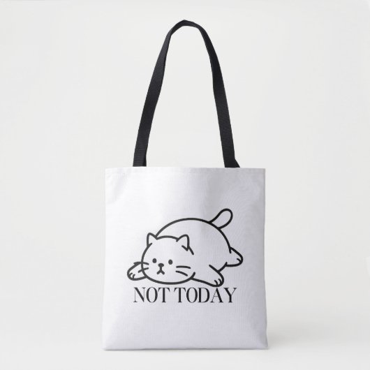 Not Today Cute Lazy Cat Mood Tote Bag (Voorkant)