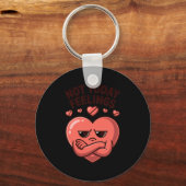Not Today Feelings Cute Moody Heart Anti Valentine Sleutelhanger (Voorkant)