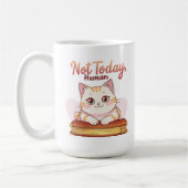 Not Today Human Cute Cat on Book Funny Design Koffiemok (Links)