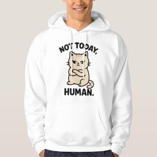 Not Today Human – Funny Grumpy Cat T-Shirt Design (Voorkant)