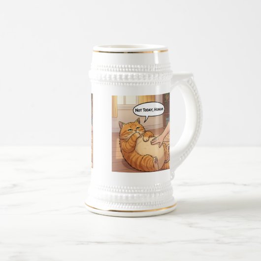 Not Today Human Grumpy Cat Mug | Lazy Cat Funny Bierpul (Voorkant rechts)