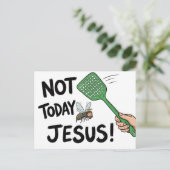 Not Today Jesus Briefkaart (Staand voorkant)