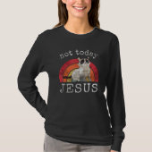 Not Today Jesus Satanic  Cat Rainbow T-shirt (Voorkant)
