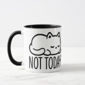 "NOT TODAY" Minimalist Sleepy Cat Mug Mok (Links)