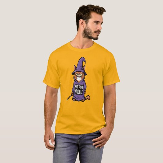Not Today Muggle Cat T-Shirt - Funny Wizard Cat   (Voorkant volledig)