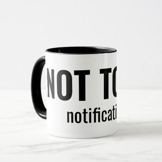 NOT TODAY - Notifications Funny Typography Mok (Voorkant links)