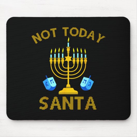 Not Today Santa Funny Hanukkah Pajama Menorah Jewi Muismat (Voorkant)