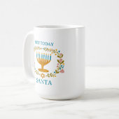 NOT TODAY SANTA HANUKKAH Menorah FUNNY Jewish Koffiemok (Voorkant links)