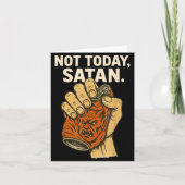 Not Today Satan Faith Christian Halloween Funny An Kaart (Voorkant)