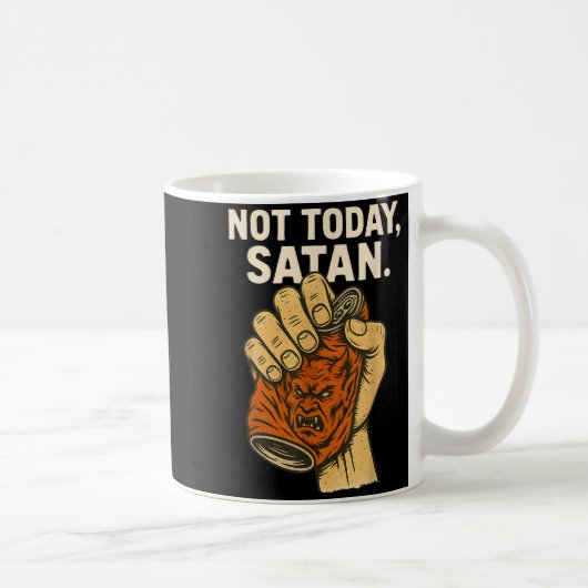 Not Today Satan Faith Christian Halloween Funny An Koffiemok (Rechts)