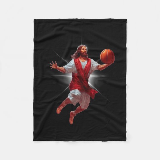 Not Today Satan Jesus Funny Slam Holy Dunk Basketb Fleece Deken (Voorkant)