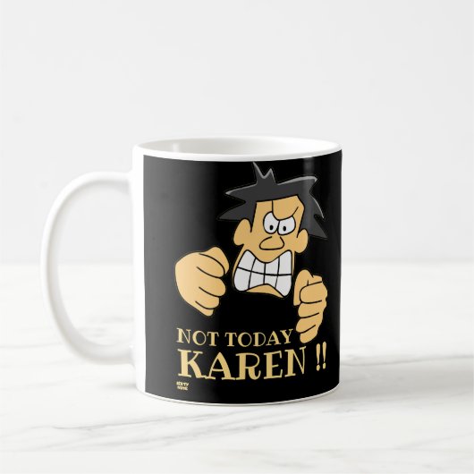 "NOT VANDAY KAREN" grappig boos man Koffiemok (Links)