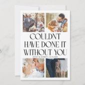 Not Without You Wedding 4-Photo White Bedankkaart (Voorkant)