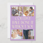 Not Without You Wedding 4-Photo Wisteria Bedankkaart (Voorkant)