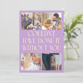 Not Without You Wedding 4-Photo Wisteria Bedankkaart (Staand voorkant)