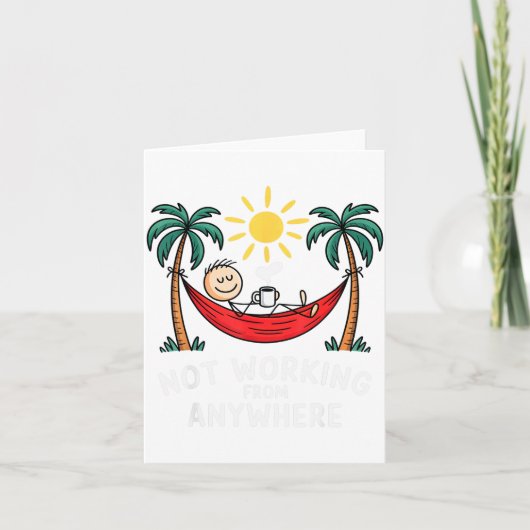 Not Working From Anywhere Funny Hammock 2025 Kaart (Voorkant)
