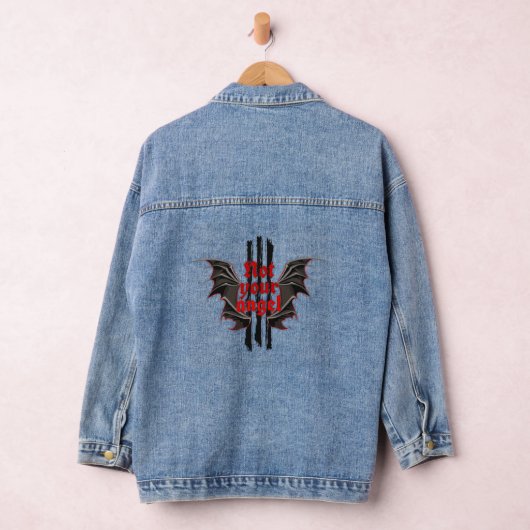 Not Your Angel – Gothic Wings -Rebel Punk style Denim Jacket (Hangar)