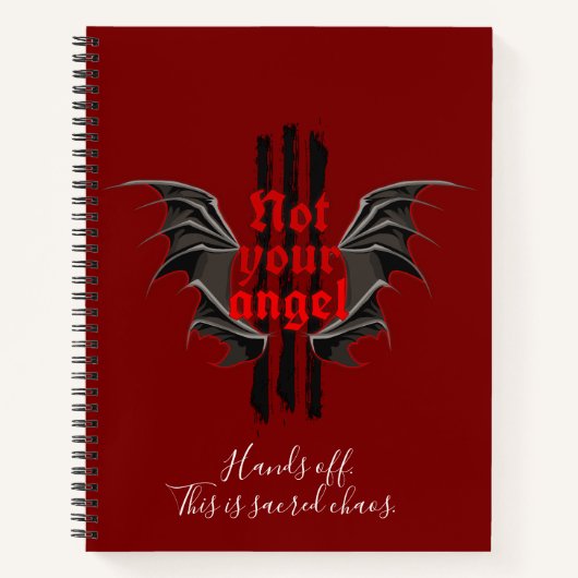 Not Your Angel Notebook – Sacred Chaos Gothic Vibe Notitieboek (Voorkant)