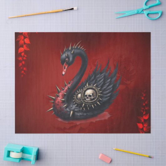 Not Your Average Swan – Spikes, Skulls & Sass.  Tissuepapier (Craft)