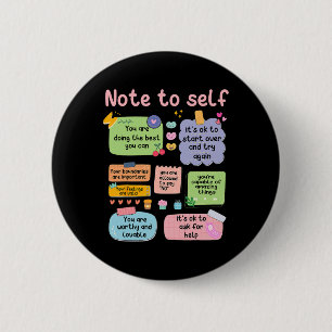Nota aan Zelf Psycholoog van de Geestelijke Gezond Ronde Button 5,7 Cm