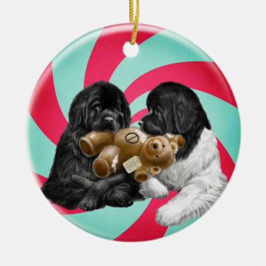 Nota Beer Candy Cane Keramisch Ornament (Voorkant)