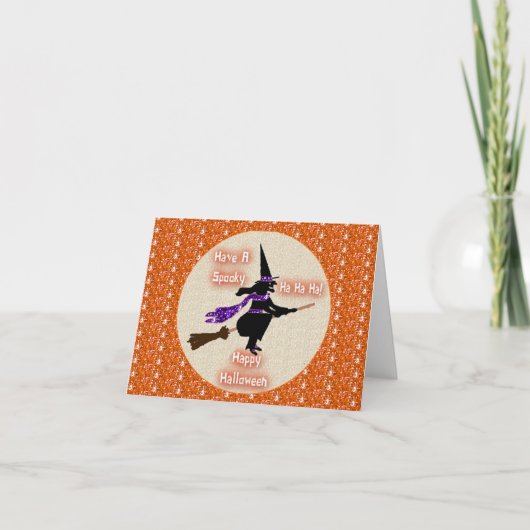 Nota Kaart Broom Stick Witch (Voorkant)