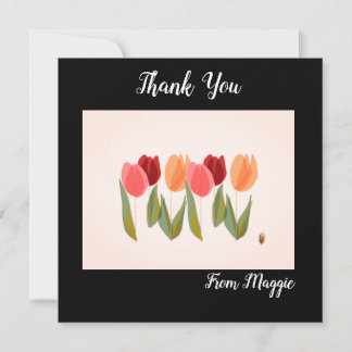 Nota Kaart Dank u met Zes Tulips