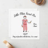 Nota Kaart Miss Sweet Pea - Zuster Notitiekaartje (Voorkant / Achterkant in situ)