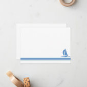 Nota Kaart Sailboat Notitiekaartje (Voorkant / Achterkant in situ)