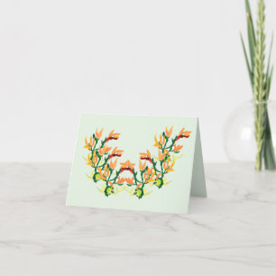 Nota Kaarten: Aziatische Bloemen Notitiekaartje