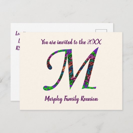 Nota M - monogram voor gezinshereniging Briefkaart (Voorkant / Achterkant)