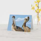 Nota of het Wenskaart van twee de Bruine Pelikanen Kaart (Gele Bloem)