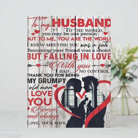 Nota van de klap voor Husband | Naar mijn Cadeau v Menu (Staand voorkant)