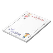 Nota van de psycholoog van de school (notitieblok) notitieblok (Linkerzijde)