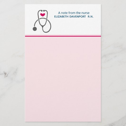 Nota van de Zurse Stethoscoop en het Hart Briefpapier (Voorkant)