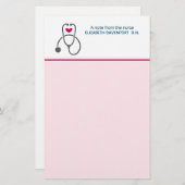 Nota van de Zurse Stethoscoop en het Hart Briefpapier (Voorkant / Achterkant)