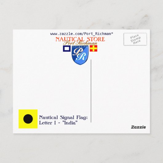 Nota van het Nautische alfabet-vlaggensignaal I Briefkaart (Achterkant)