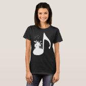 Nota Vogels Drummer Ontwerp T-shirt (Voorkant volledig)