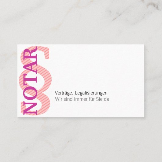 Notar Visitenkarte Visitekaartje (Achterkant)