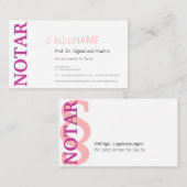 Notar Visitenkarte Visitekaartje (Voorkant / Achterkant)