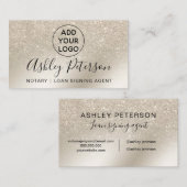 Notarctische logo pearl glitter iory ombre goud visitekaartje (Voorkant / Achterkant)