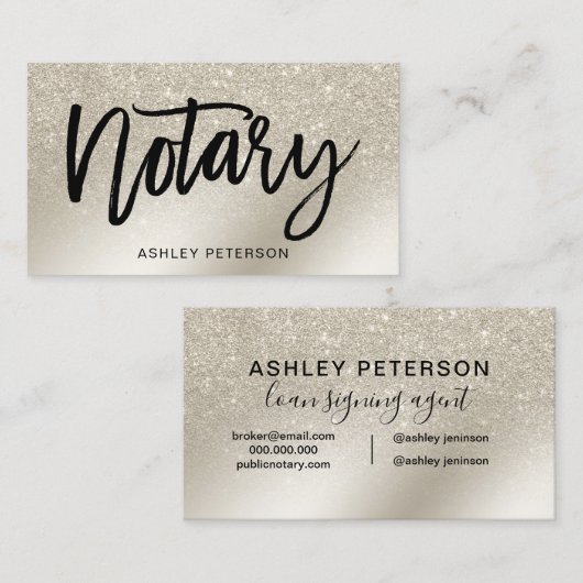 Notarctische peulglitter ivoorombre gradiënt metaa visitekaartje (Voorkant / Achterkant)