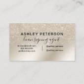 Notarctische peulglitter ivoorombre gradiënt metaa visitekaartje (Achterkant)