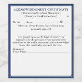 Notariële Erkenningscertificaat Document 3,5x4" Wijn Etiket (Enkel label)