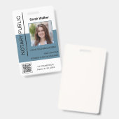 Notaris blauw fotobureau van overheidsidentiteitsk badge (Voor- en achterkant)