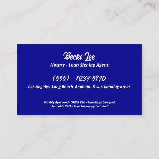 Notaris Custom QR Visitekaartje (Achterkant)