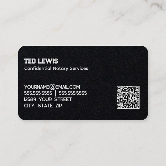 Notaris Custom QR Visitekaartje (Achterkant)